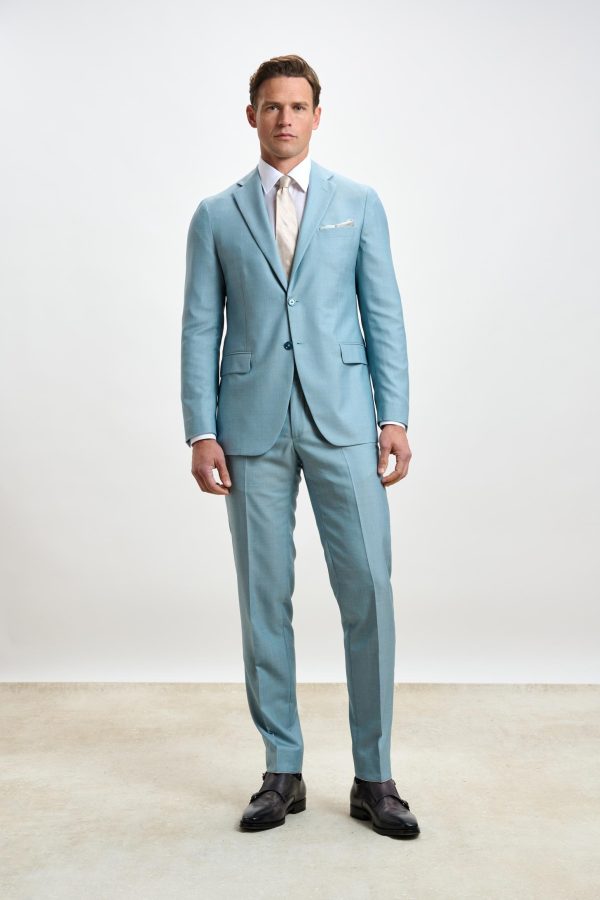 MINT PLAIN WOOL & SILK KENTON SUIT SLEEK